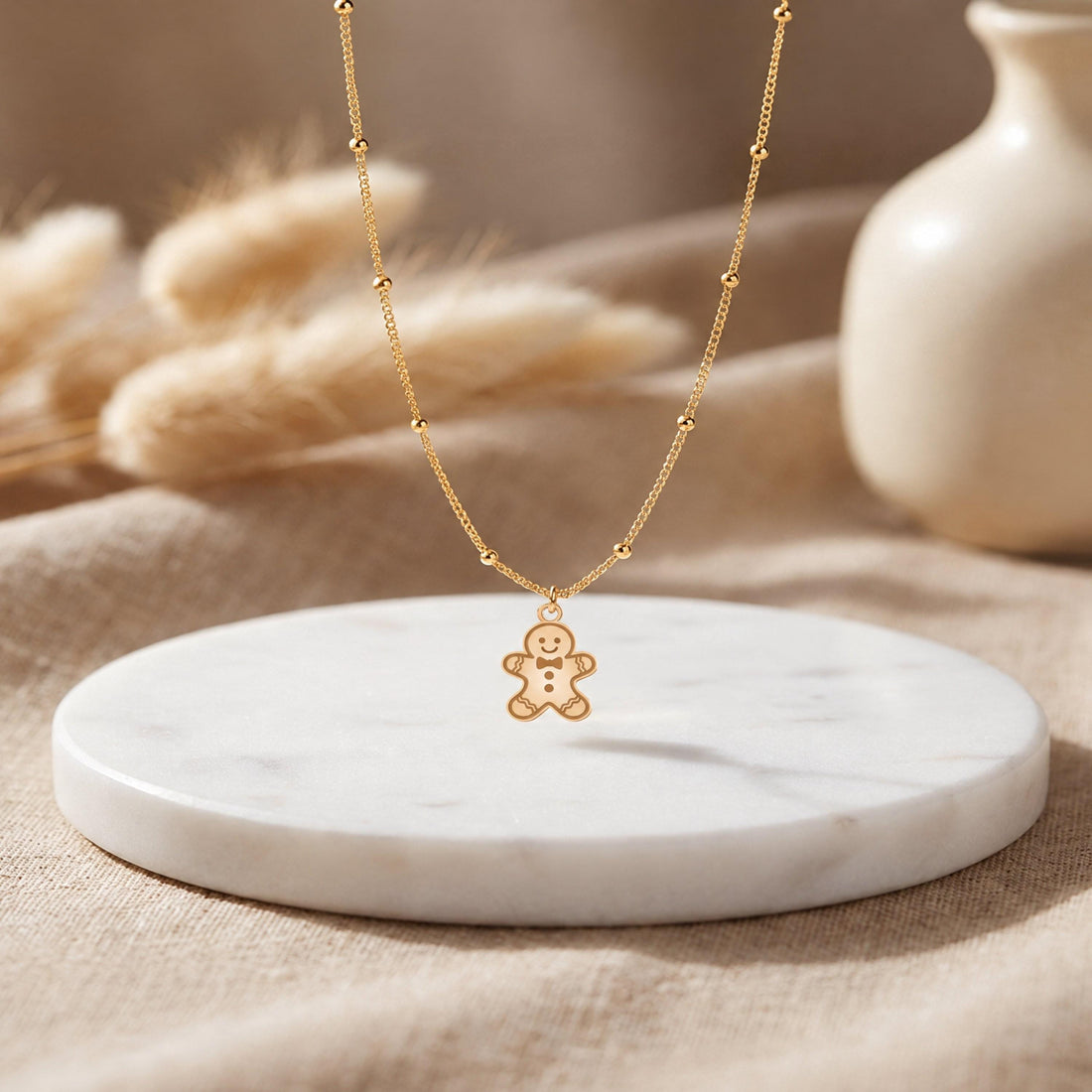 Gingerbread Man Charm Necklace