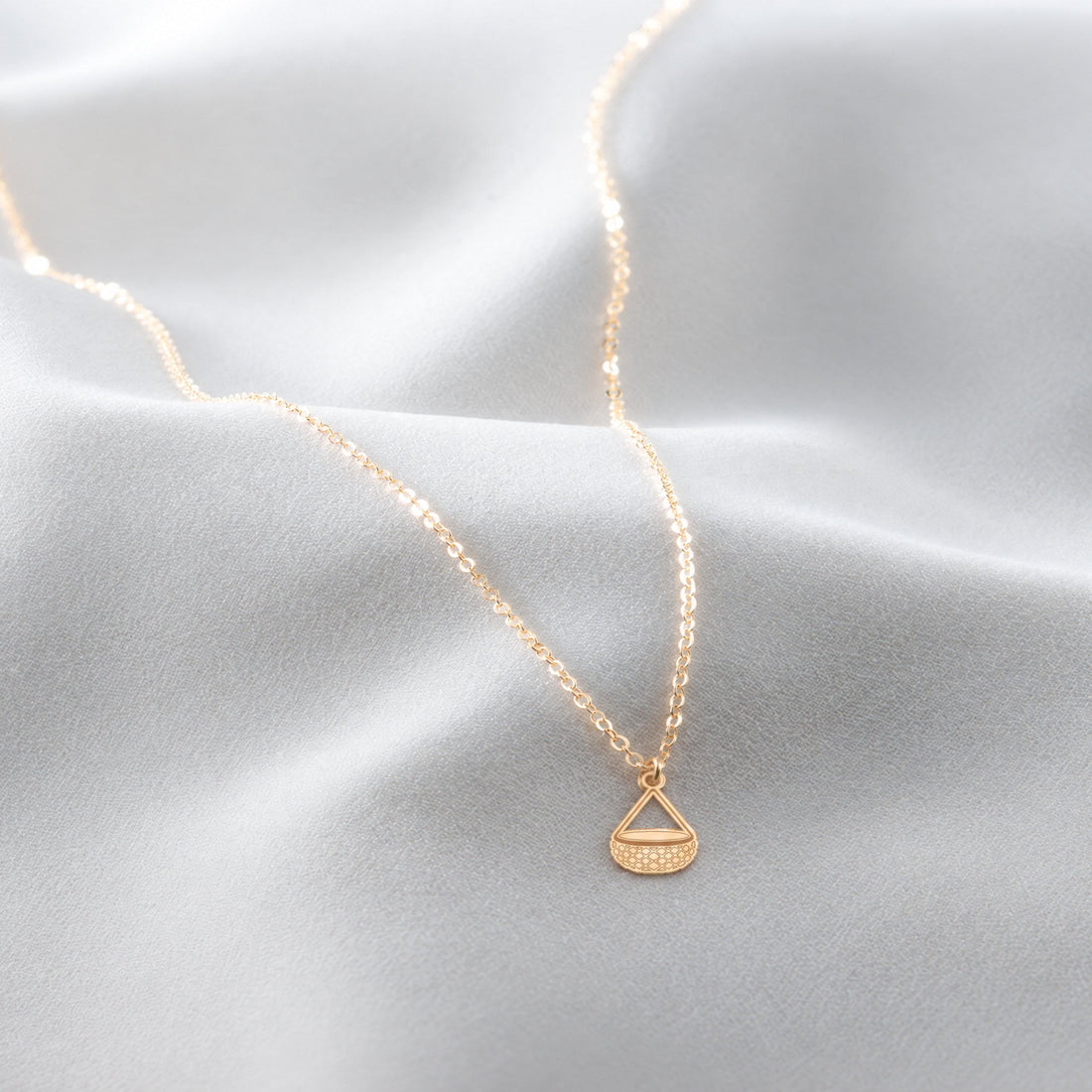 Woven Basket Charm Necklace