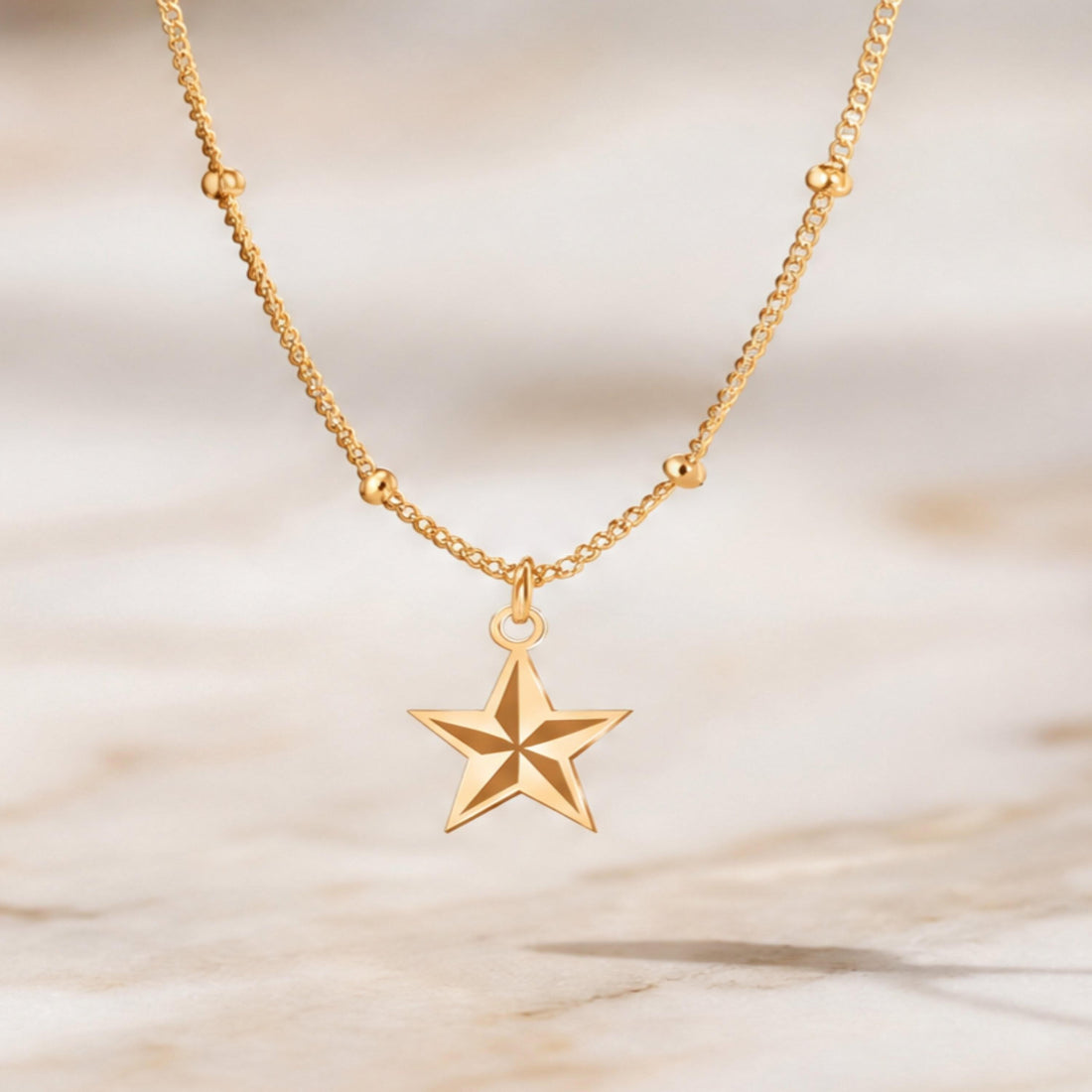 Five Point Star Charm Necklace
