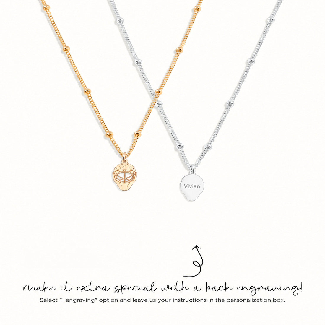 Goalie Mask Charm Necklace