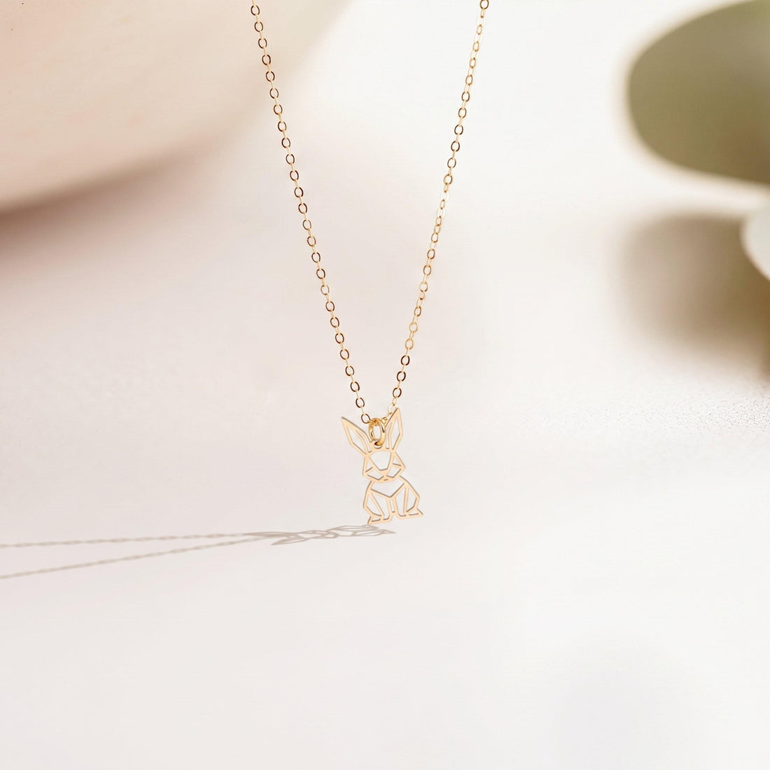 Origami Rabbit Charm Necklace