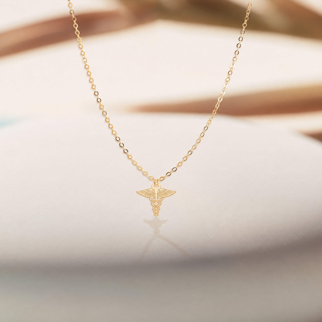 Caduceus Symbol Charm Necklace