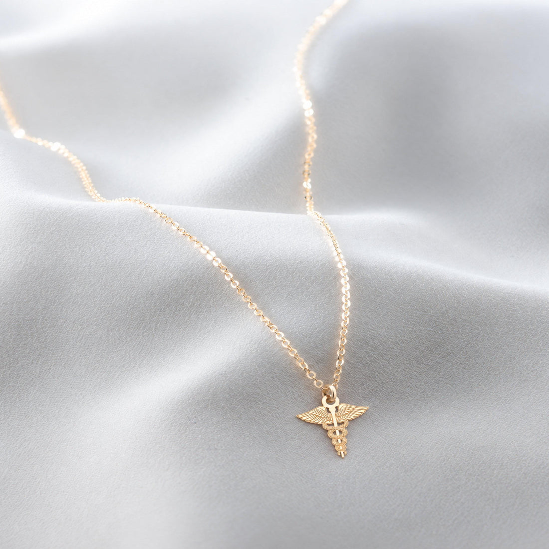 Caduceus Symbol Charm Necklace