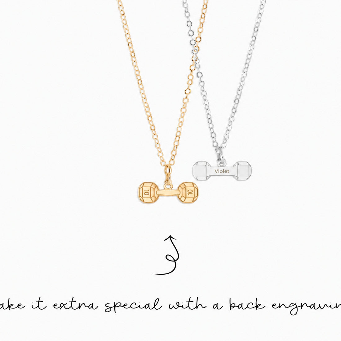 Flat Dumbbell Charm Necklace