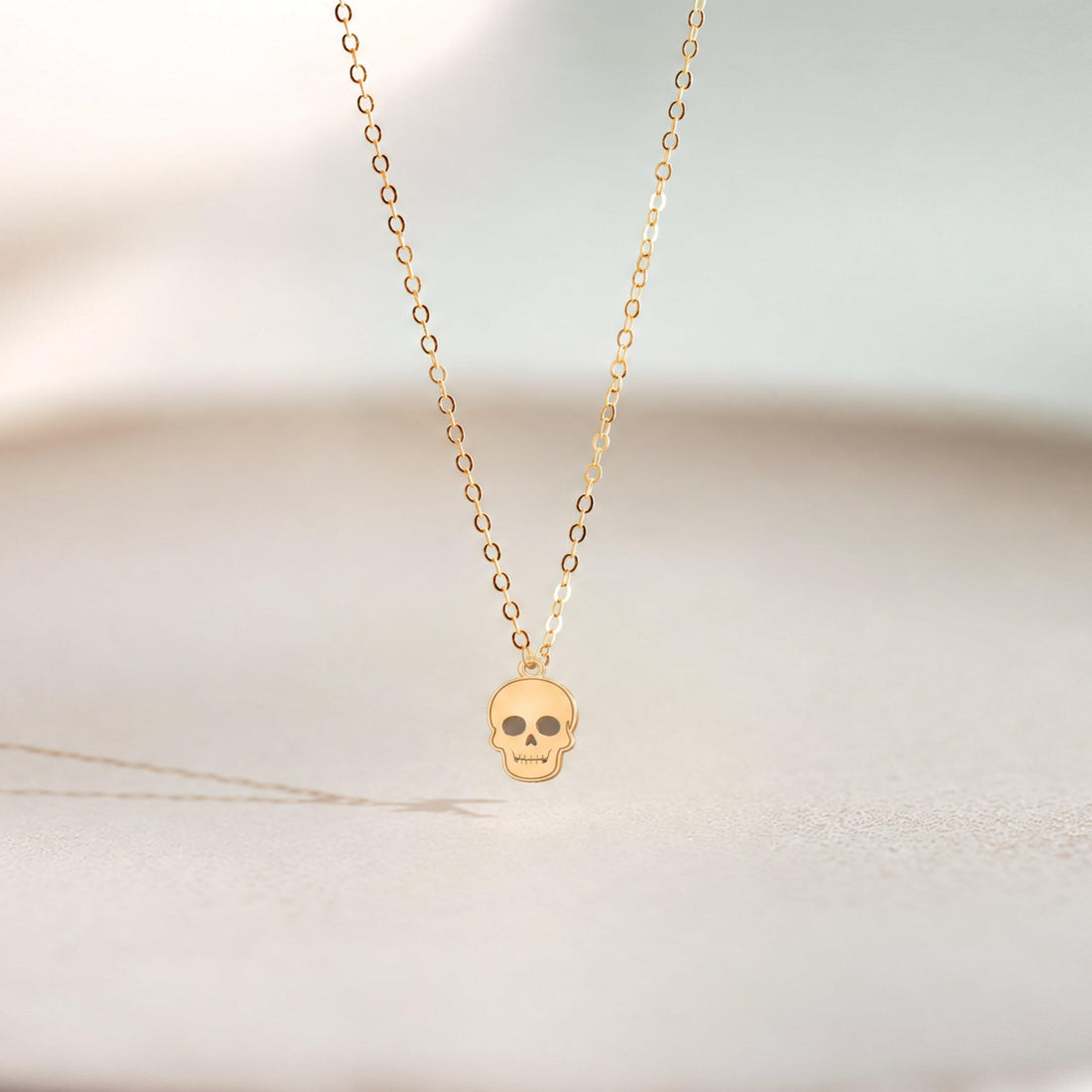 Human Skull Charm Necklace