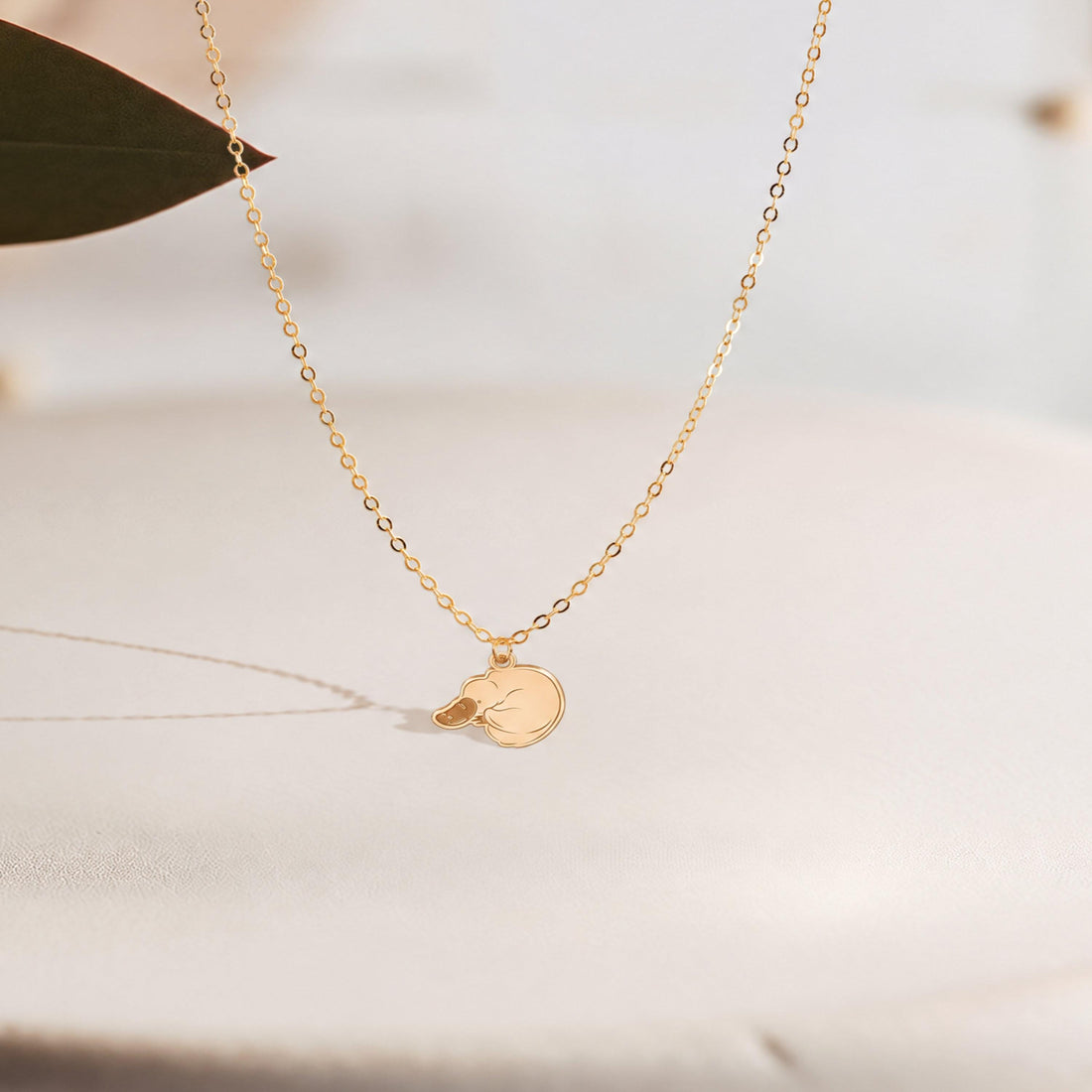 Curled Platypus Charm Necklace