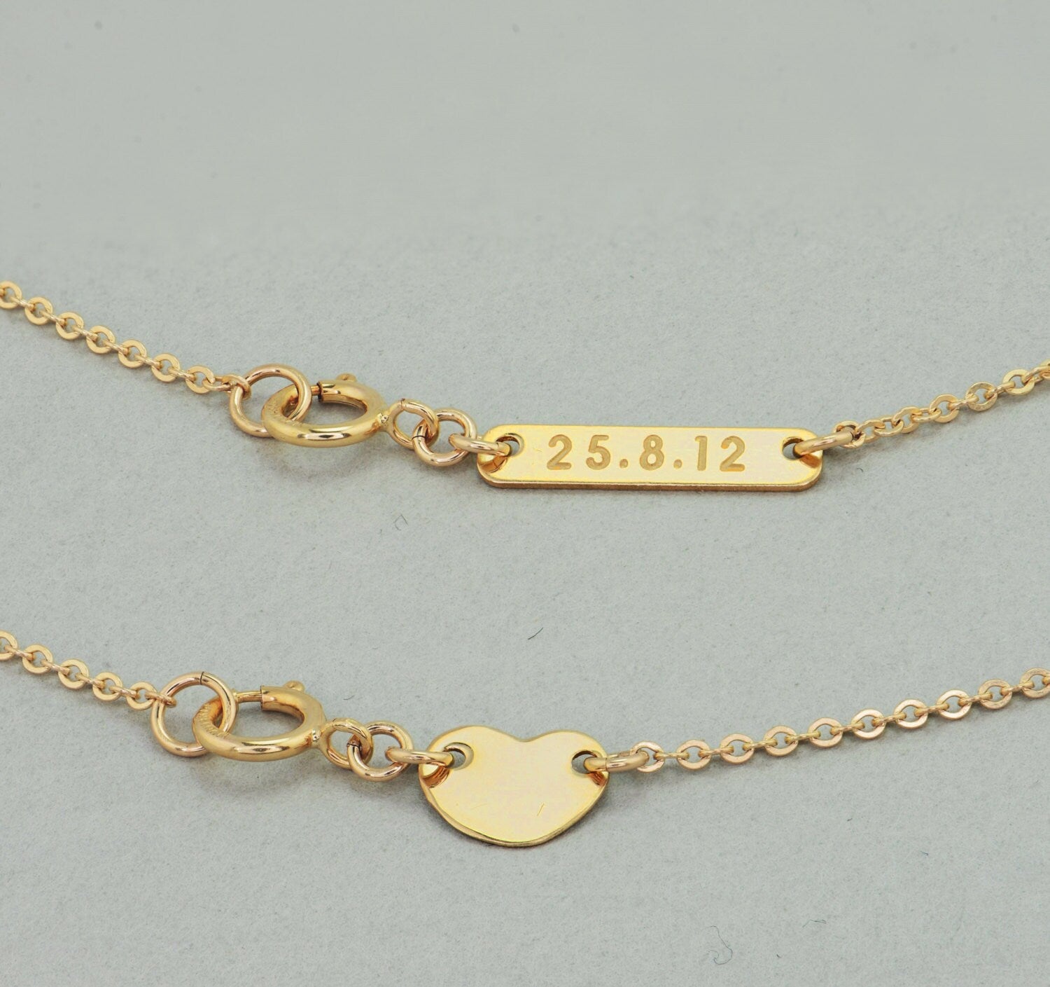Engraved Heart Bar Necklace