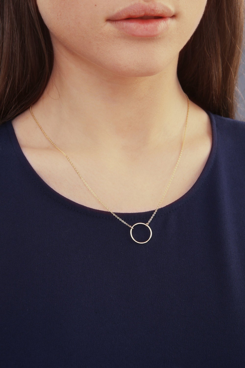 Open Circle Pendant Necklace
