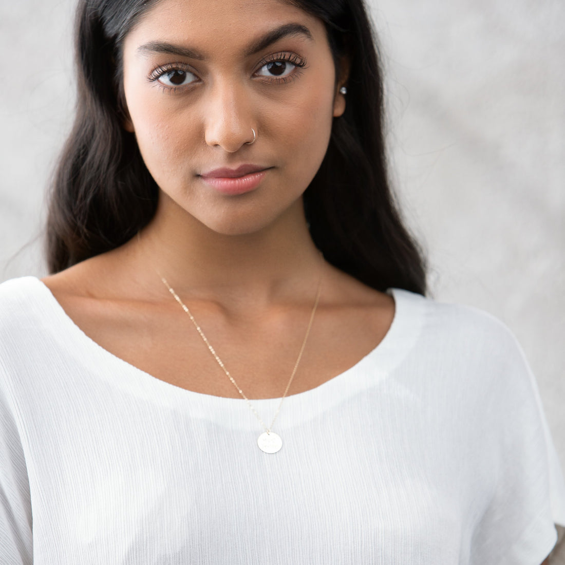 Handwritten Disc Pendant Necklace