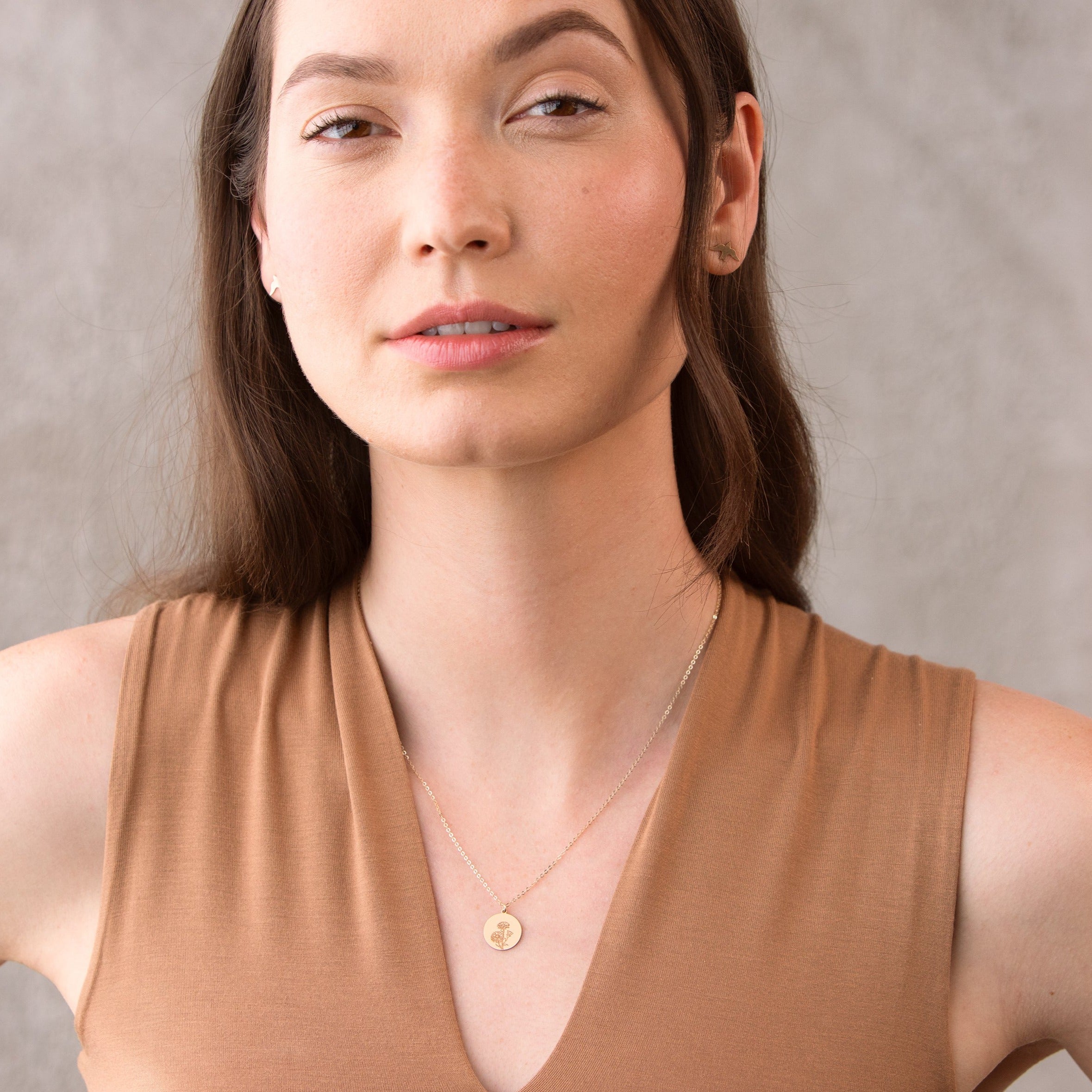 Dandelion Disc Necklace
