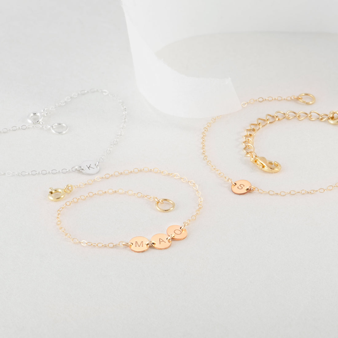 Initial Disc Bracelet