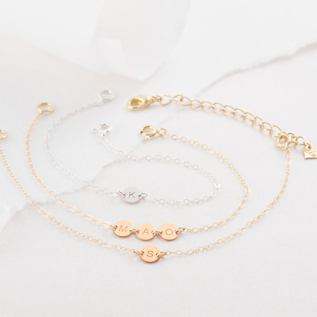 Initial Disc Bracelet