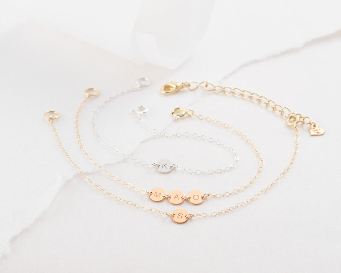 Personalized Initial Disc Bracelet