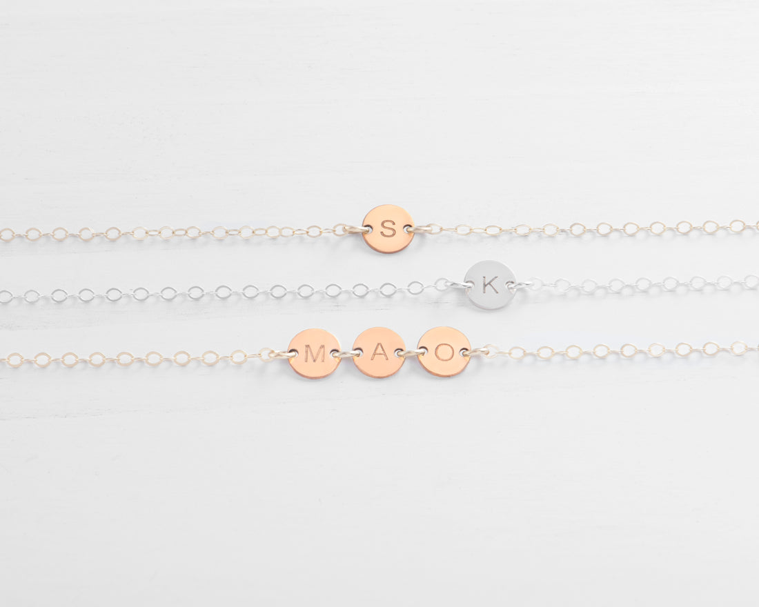 Personalized Initial Disc Bracelet