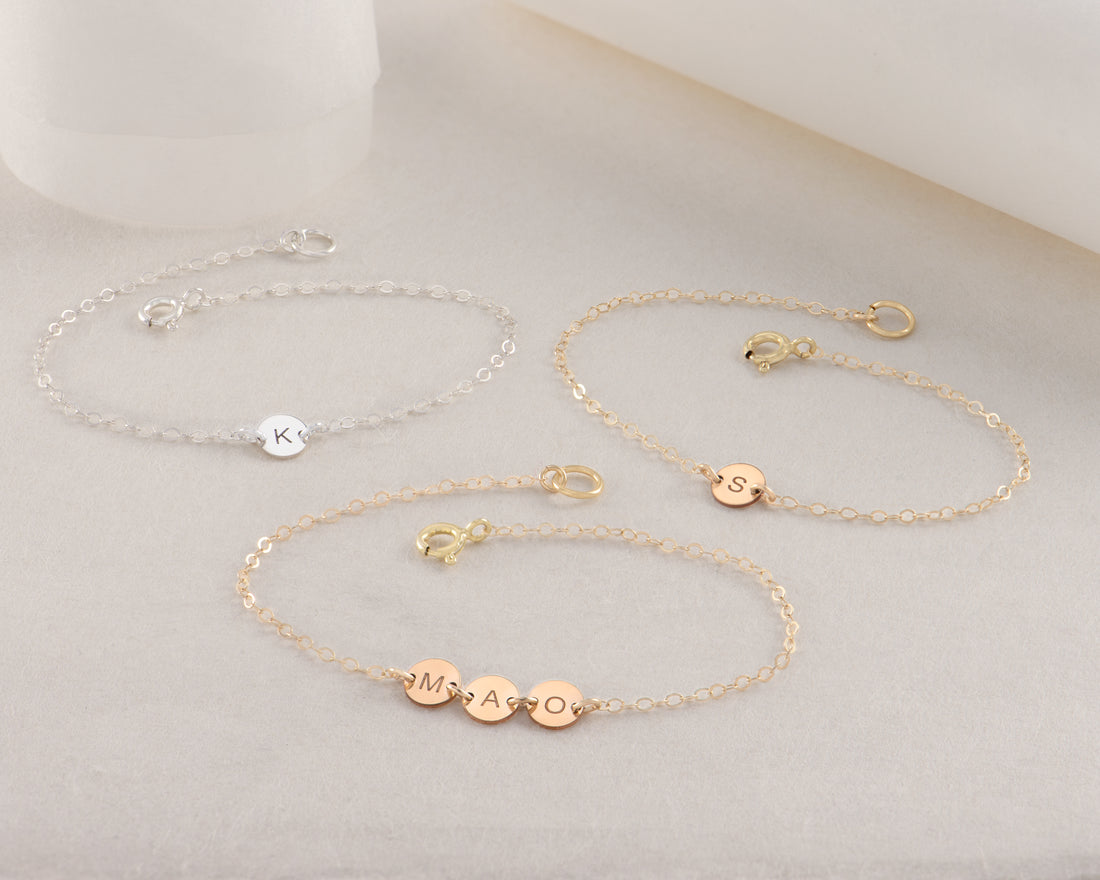 Initial Disc Bracelet