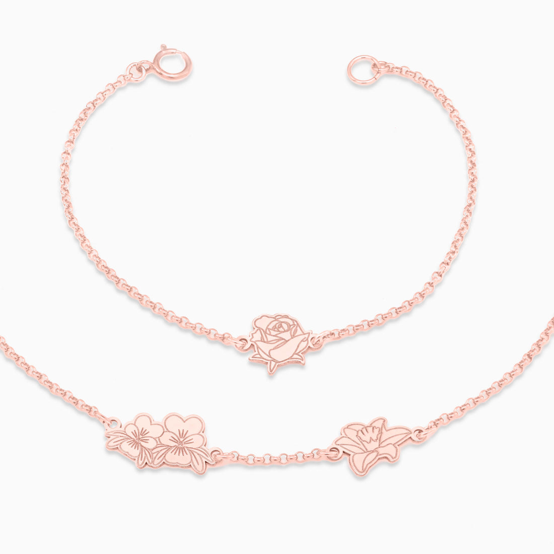 Rose Birth Flower Bracelet