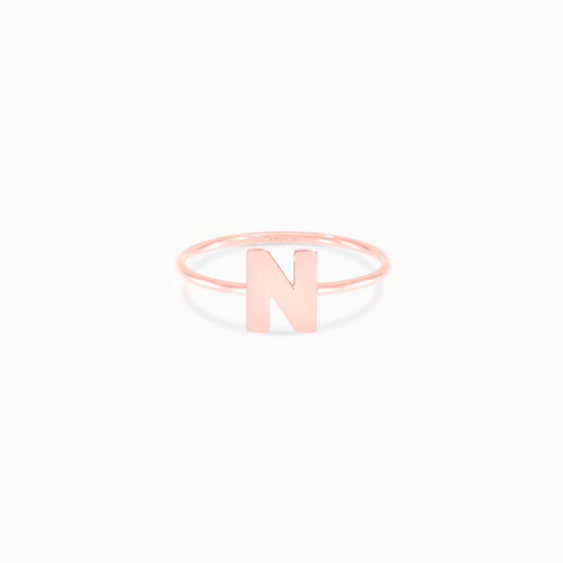 Uppercase Block Font Initial Ring
