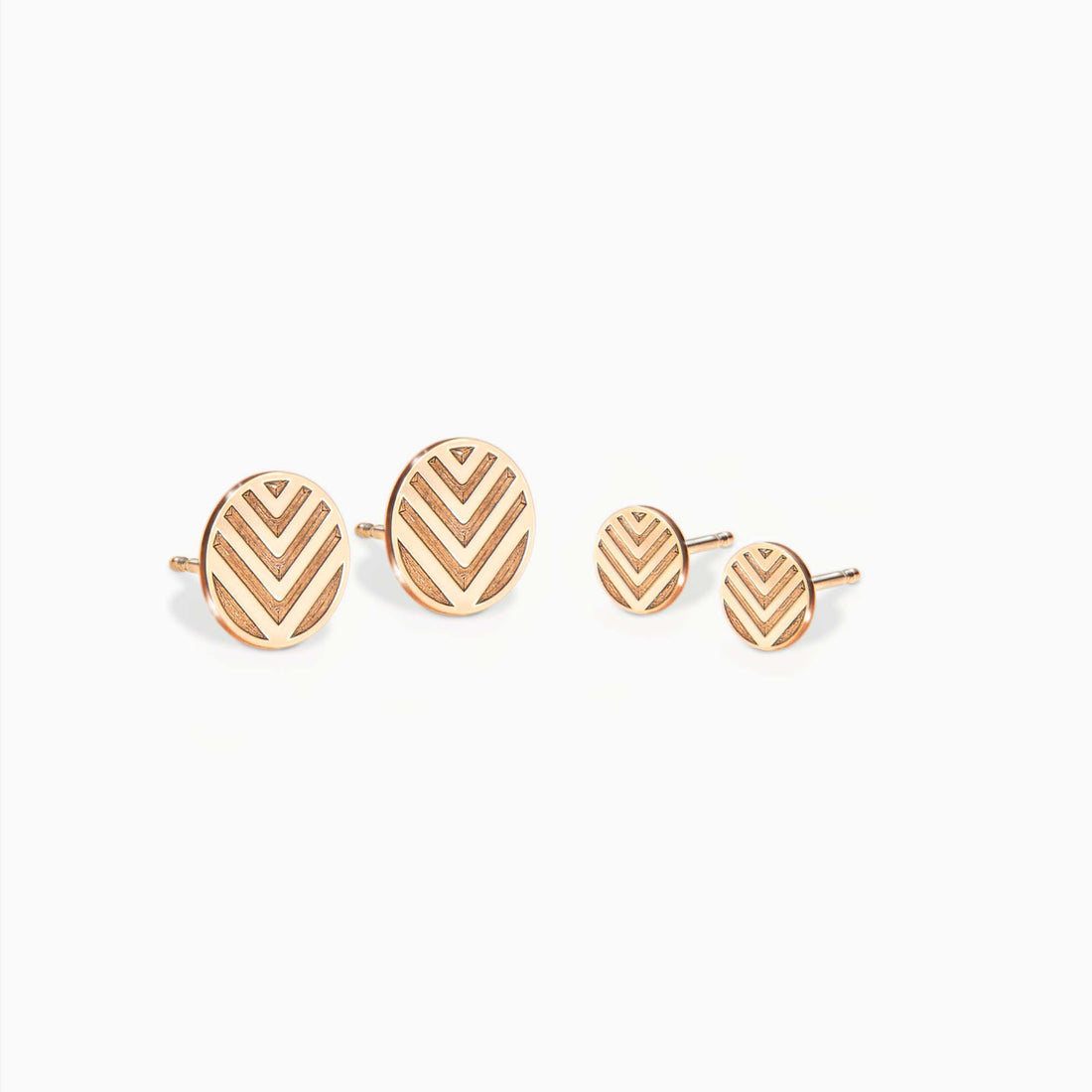 Chevron Disc Stud Earrings