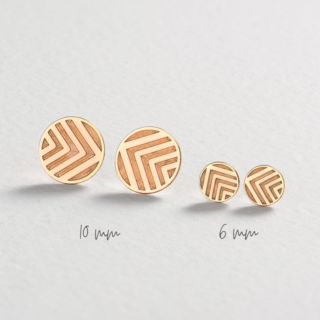 Chevron Disc Stud Earrings