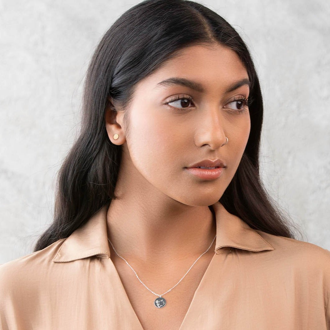 Gold Circle Stud Earrings