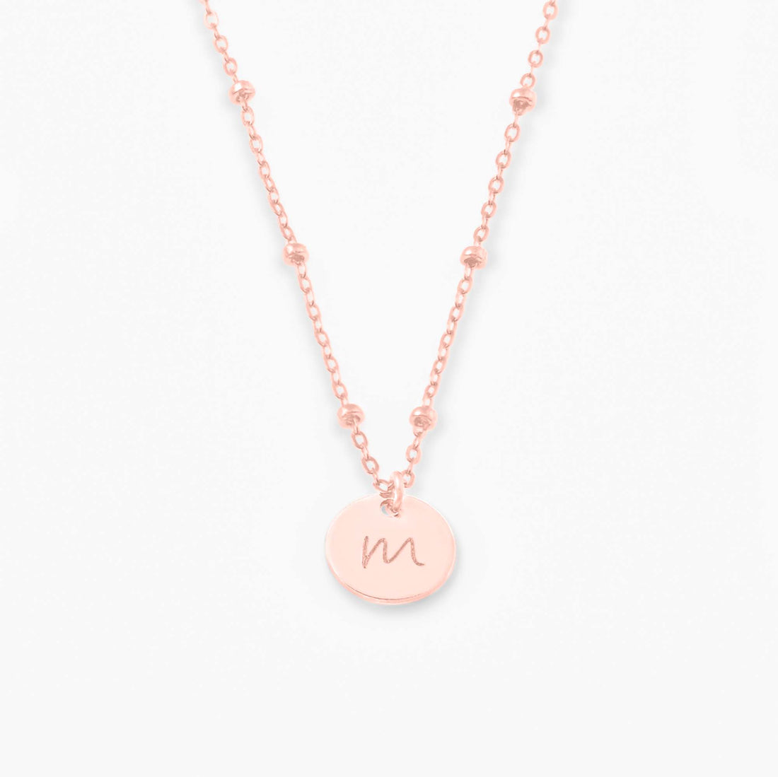 Personalized Initial Disc Beady Necklace