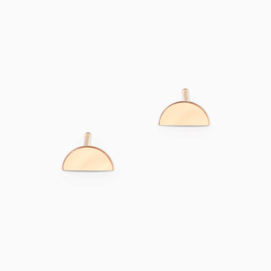Gold Half Moon Stud Earrings
