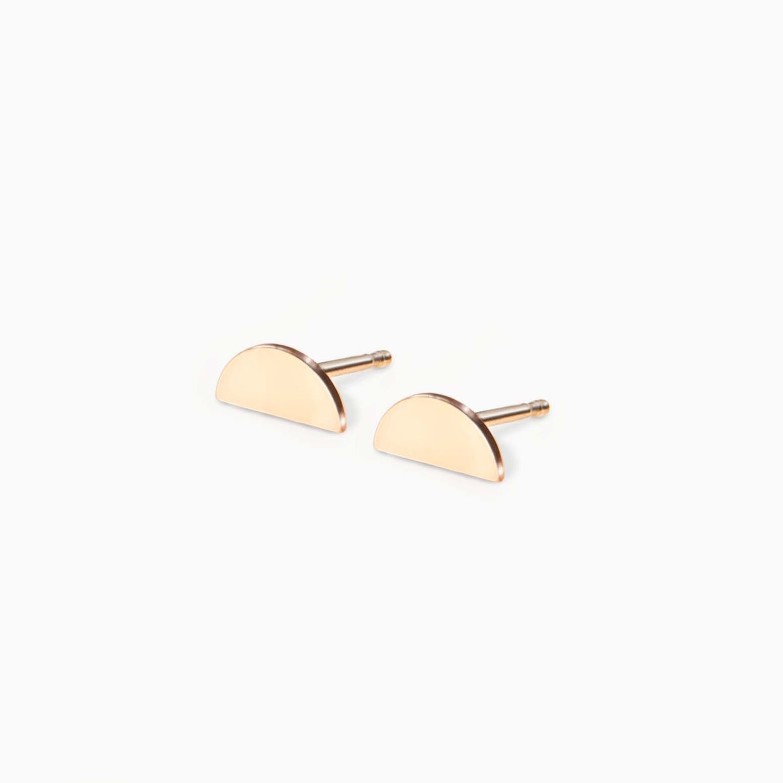 Gold Half Moon Stud Earrings