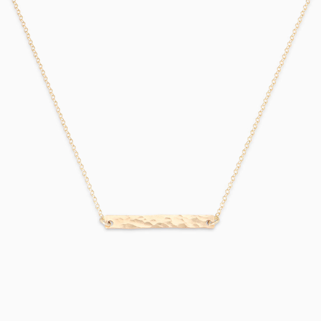Skinny Hammered Bar Necklace