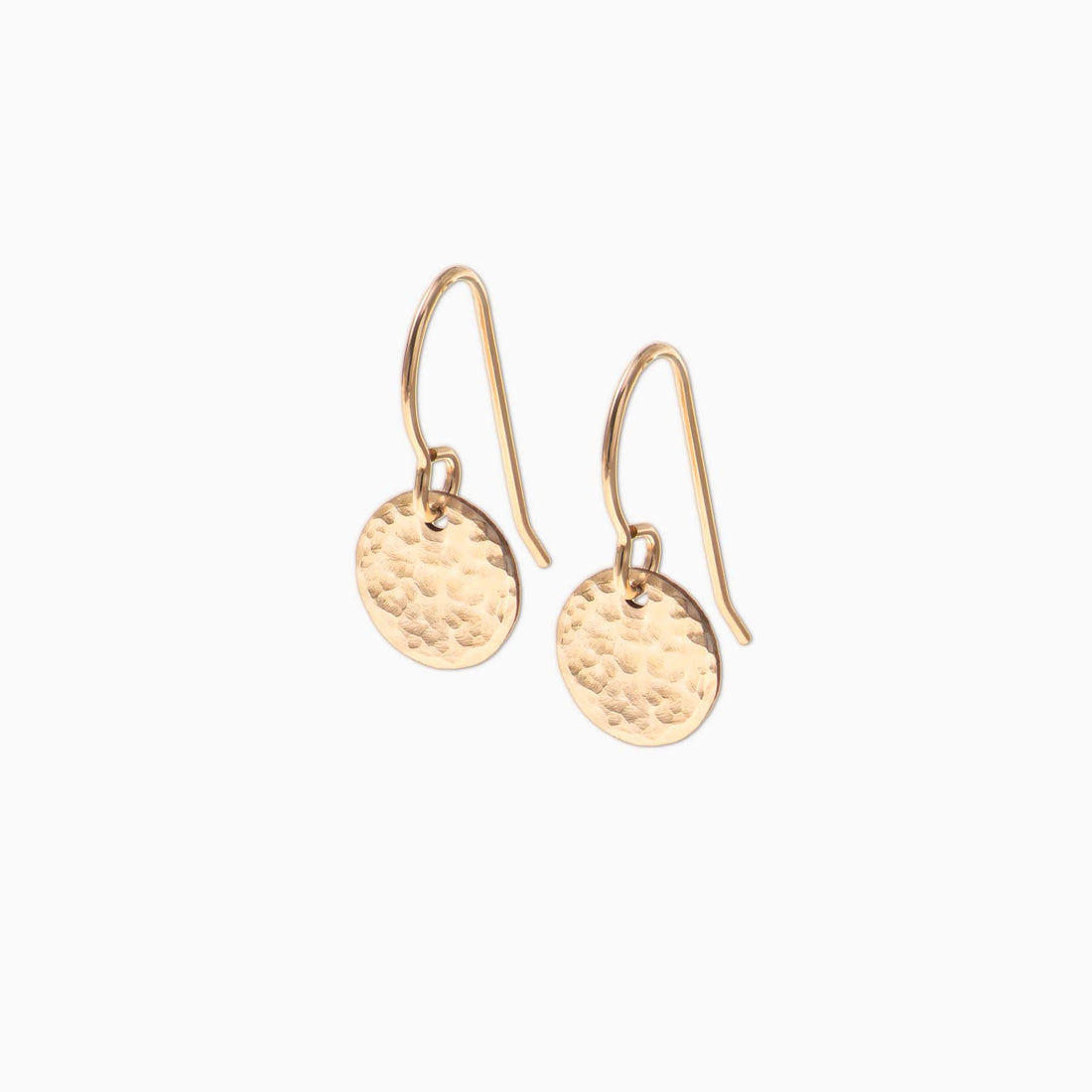 Hammered Disc Drop Earrings