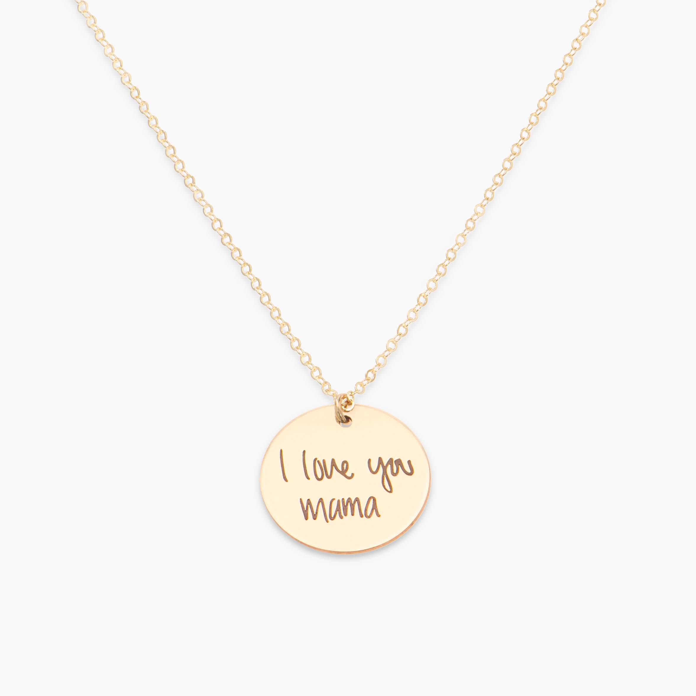 Handwritten Disc Pendant Necklace