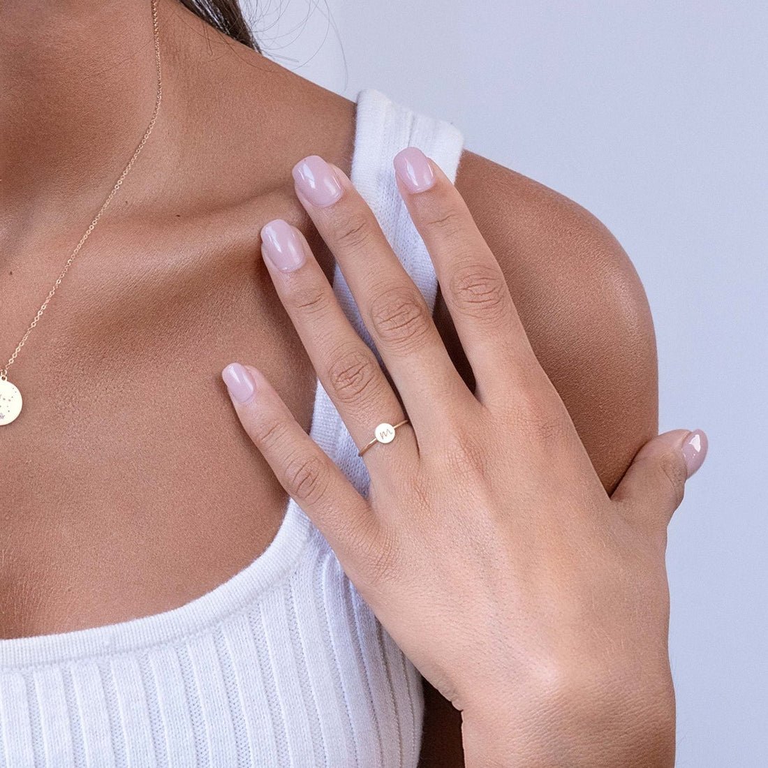 Personalized Initial Disc Ring
