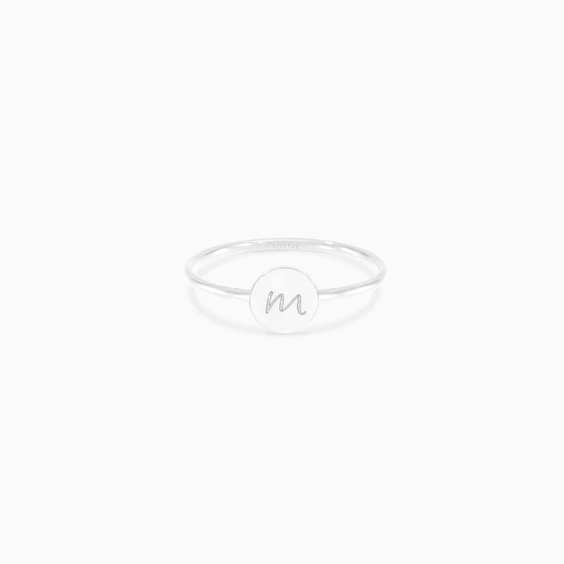Personalized Initial Disc Ring