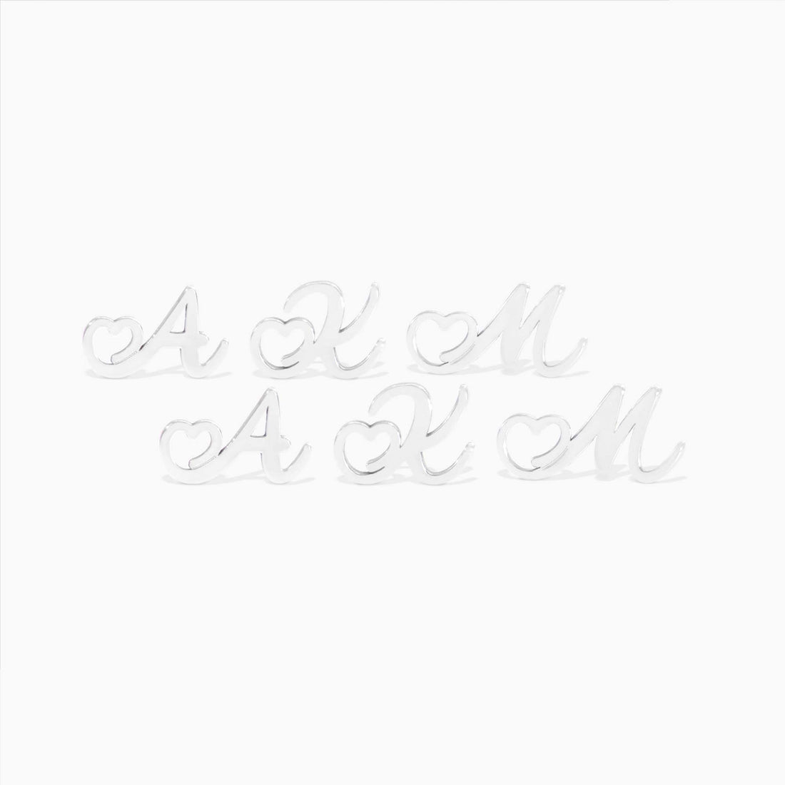 Initial Heart Stud Earrings