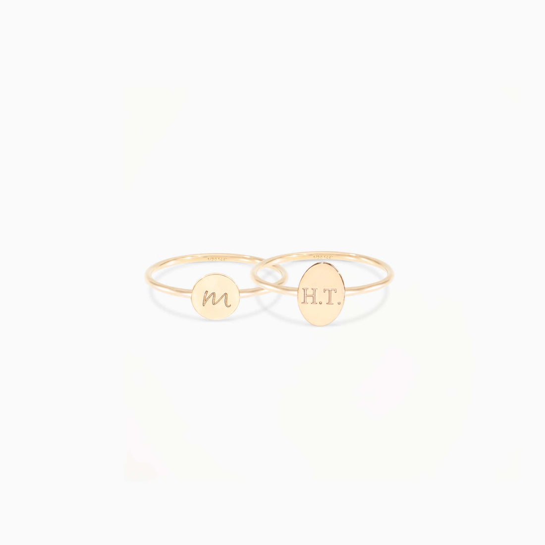 Personalized Initial Disc Ring
