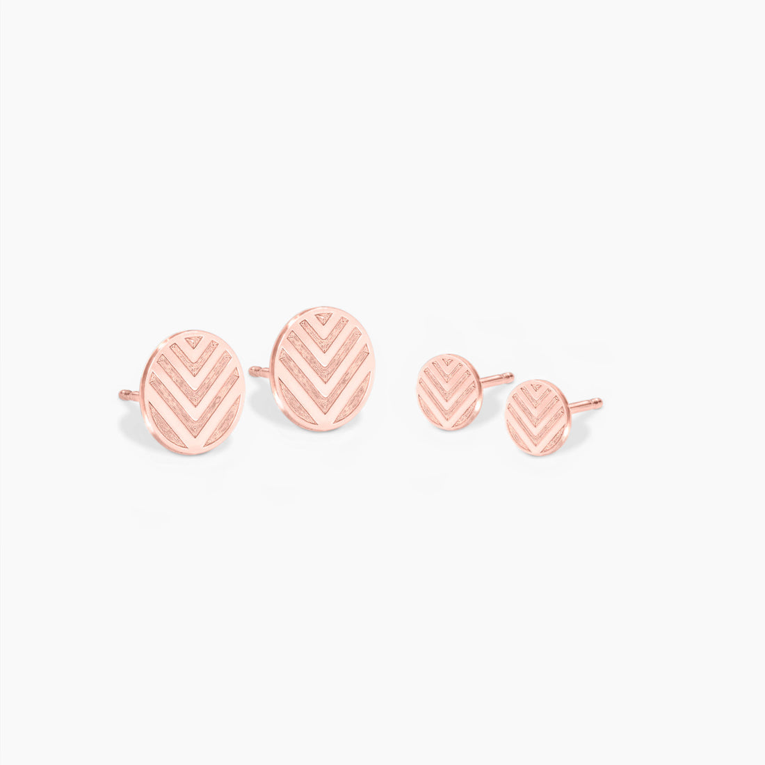 Chevron Disc Stud Earrings