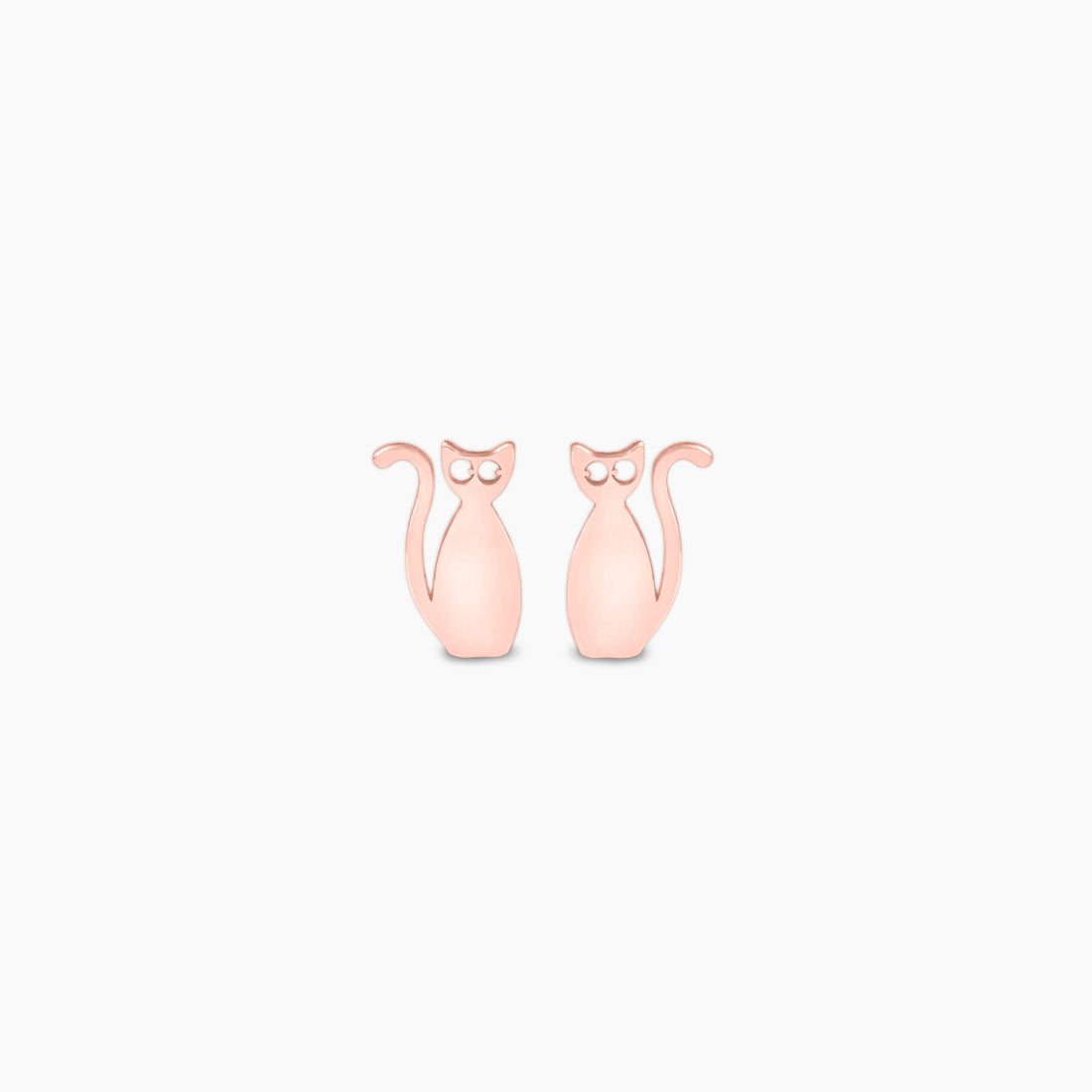 Gold Cat Stud Earrings