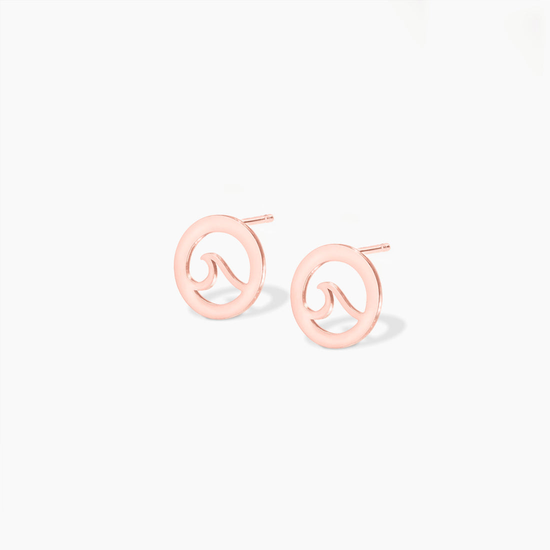 Gold Wave Stud Earrings