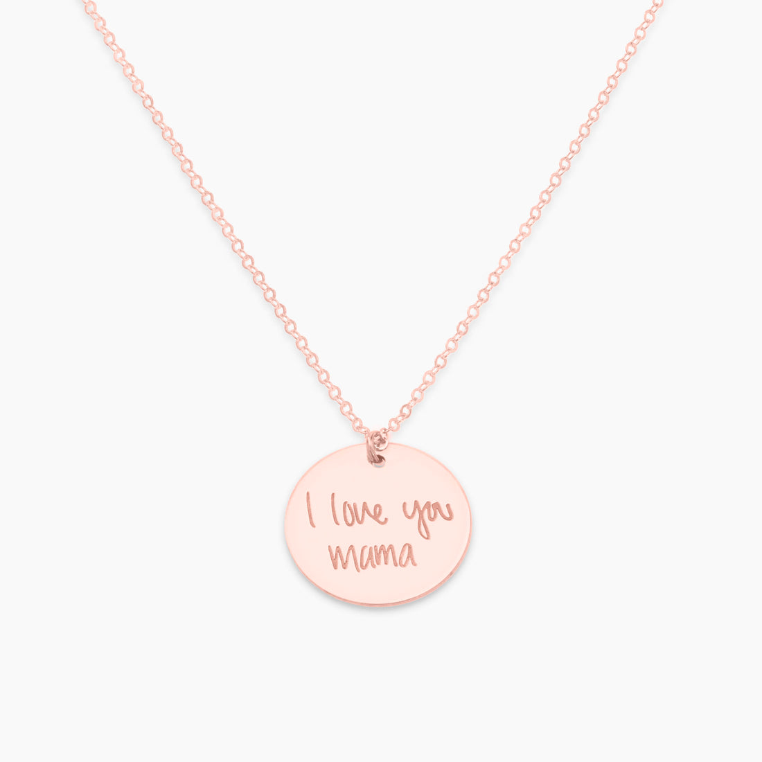 Handwritten Disc Pendant Necklace
