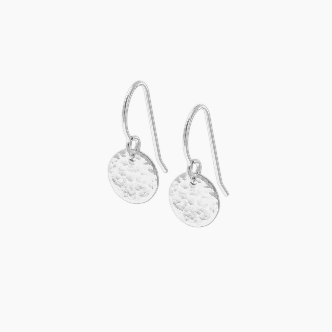 Hammered Disc Drop Earrings