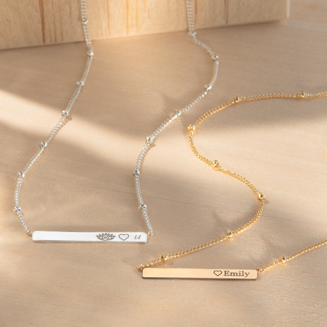 Personalized Bar Beady Necklace