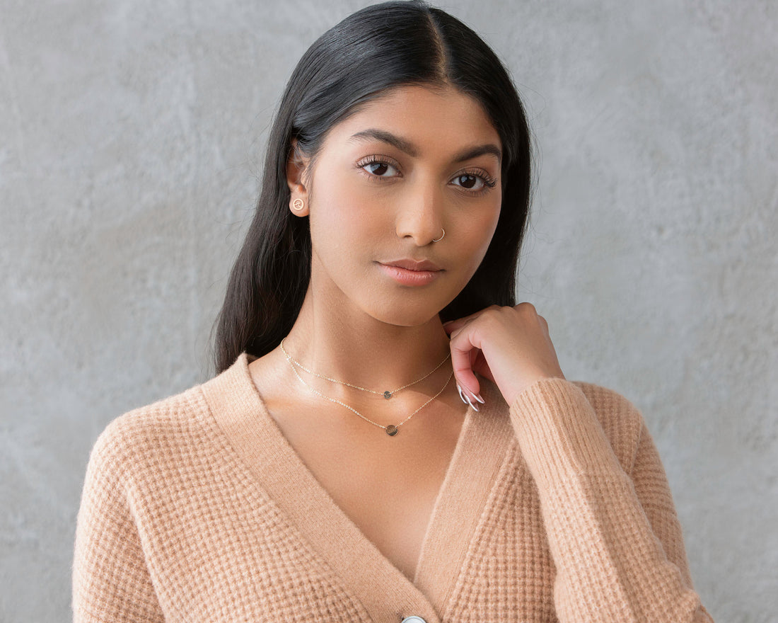 Gold Wave Stud Earrings