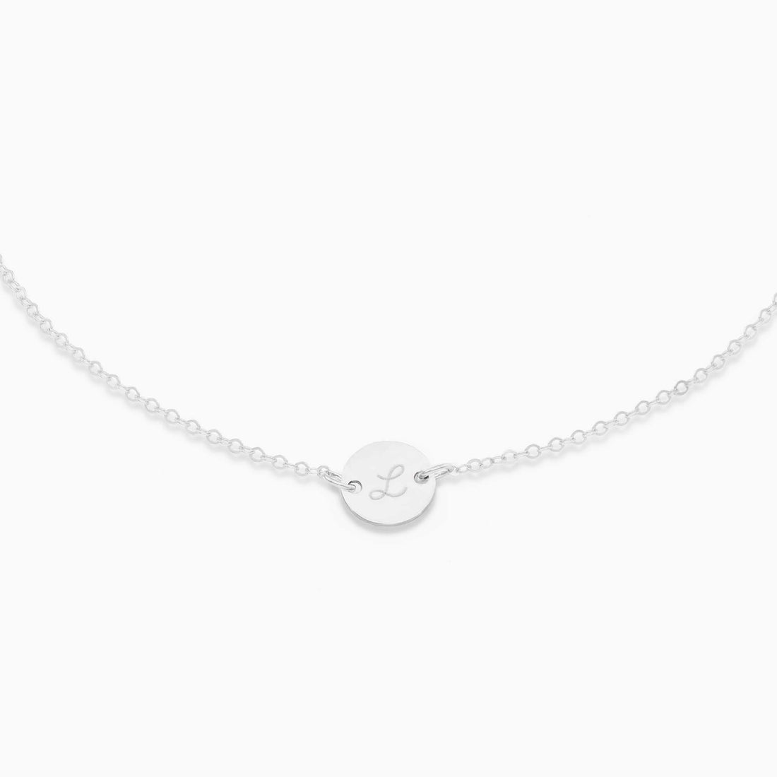 Initial Disc Pendant Necklace