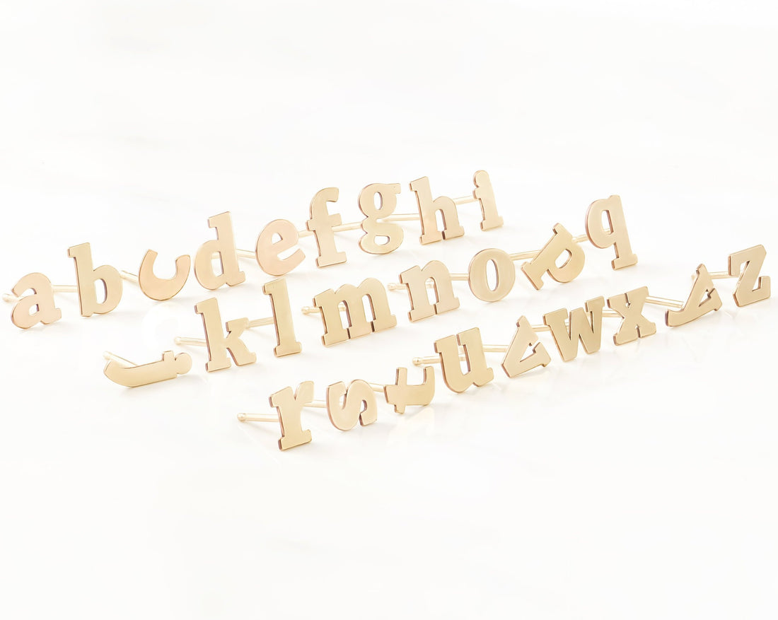Lowercase Letter Stud Earrings