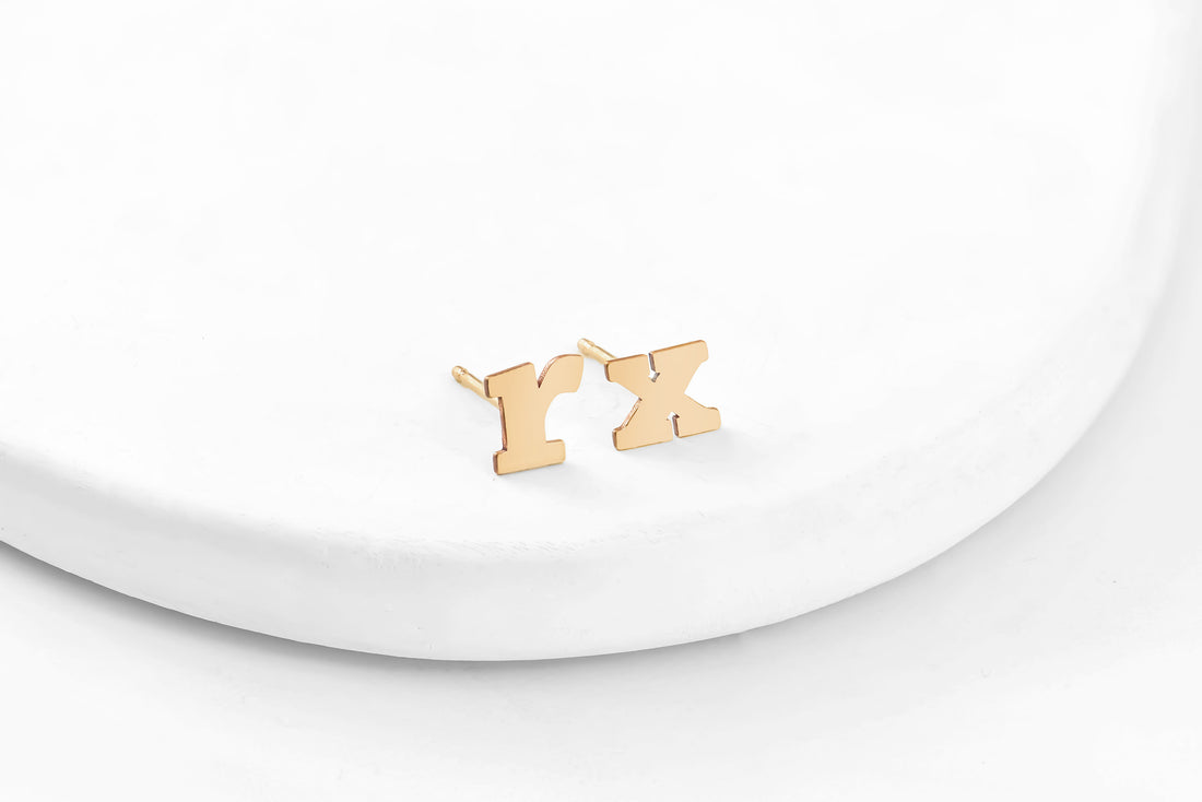 Lowercase Letter Stud Earrings