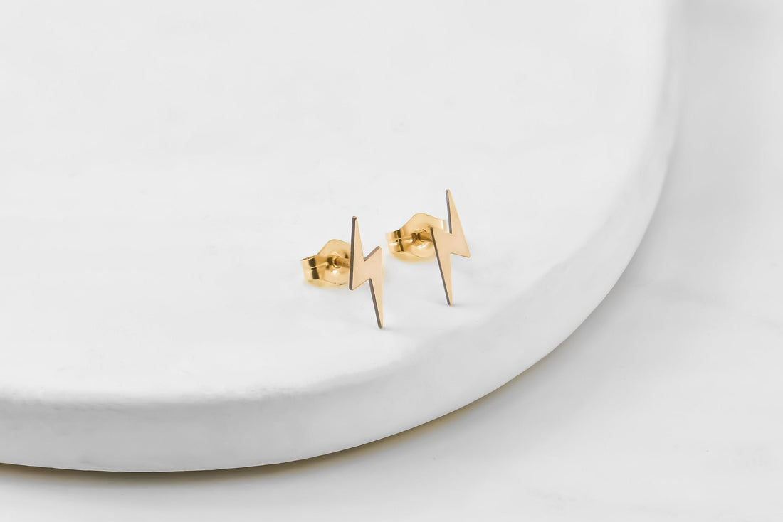 Lightning Bolt Stud Earrings