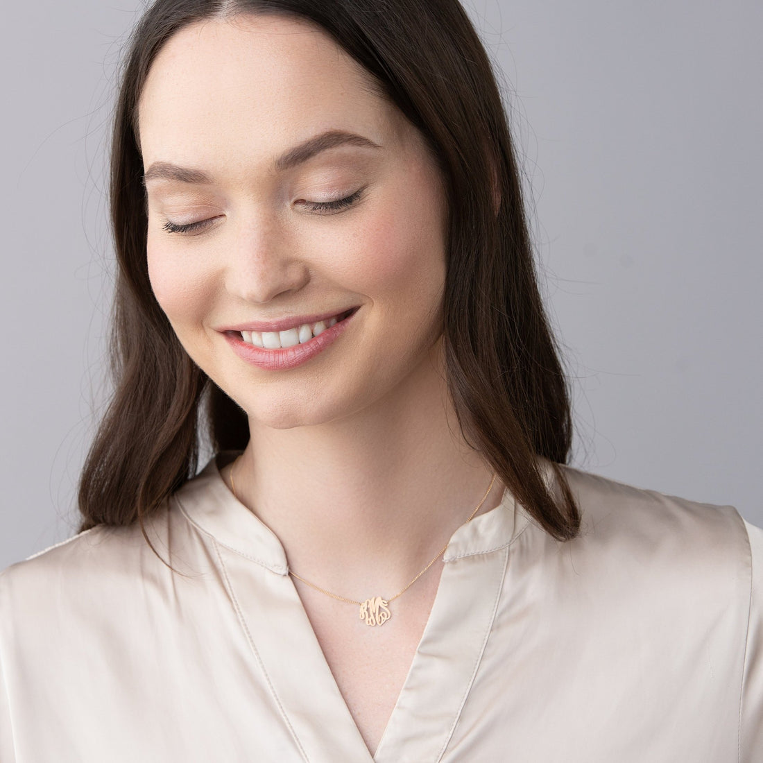 Script Monogram Pendant Necklace