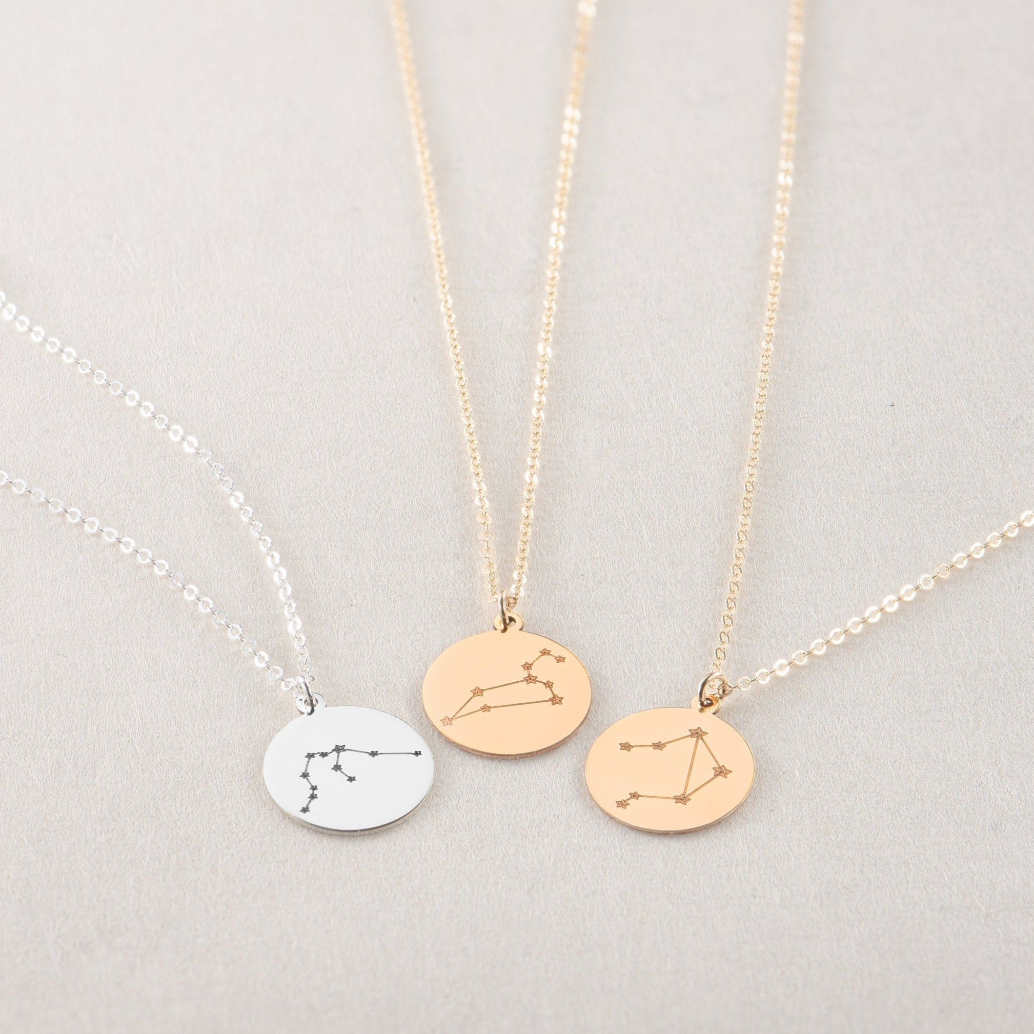 Leo Zodiac Disc Necklace