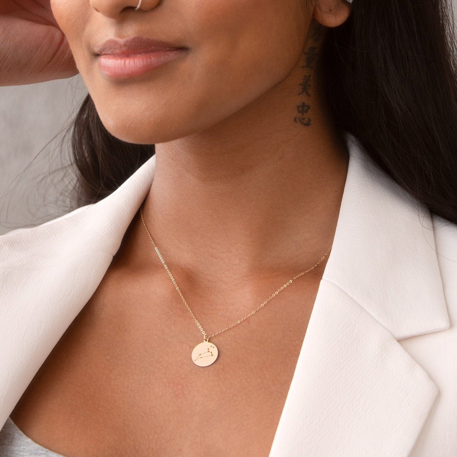Leo Zodiac Disc Necklace