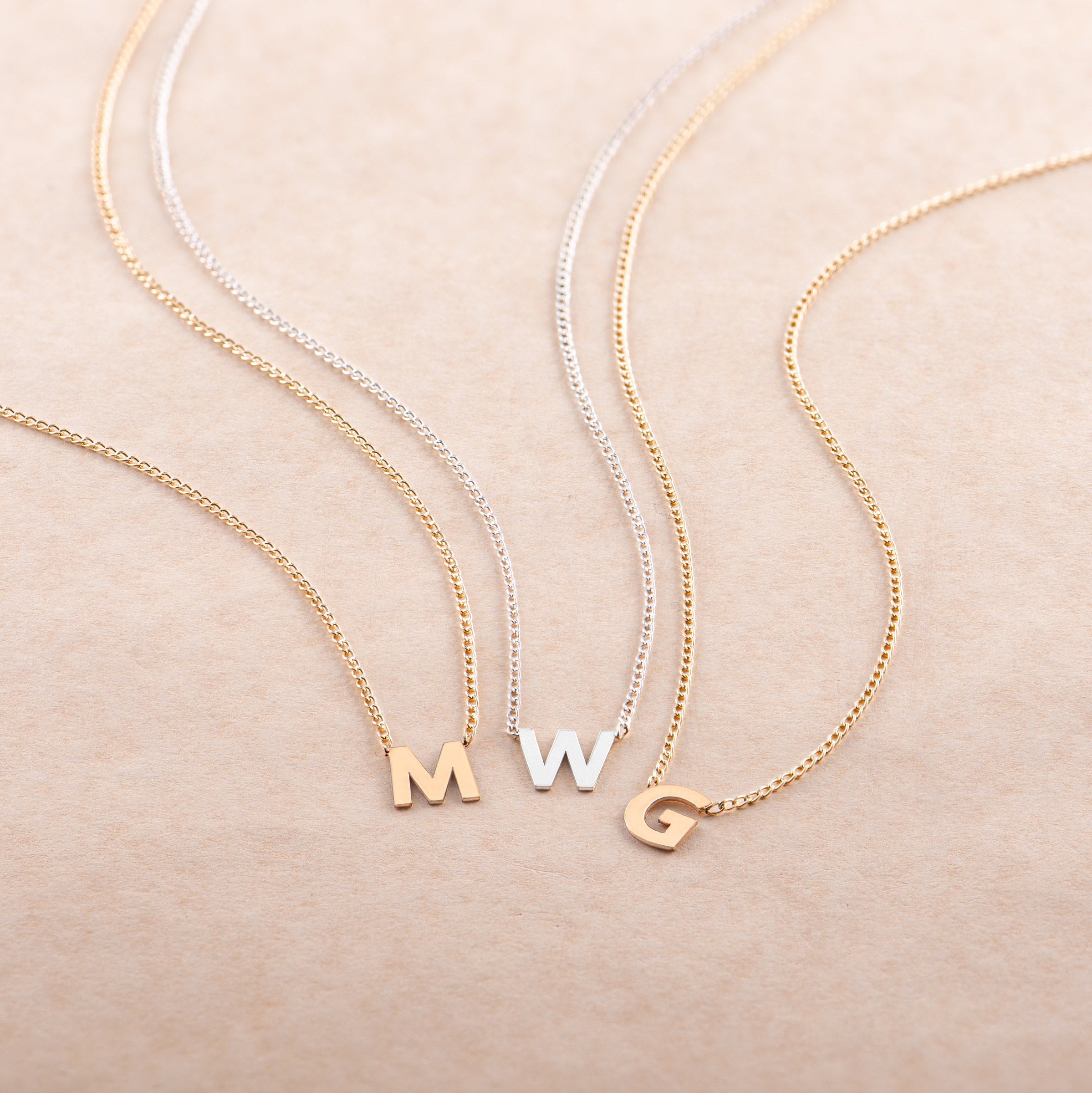 Gold Initial Pendant Necklace