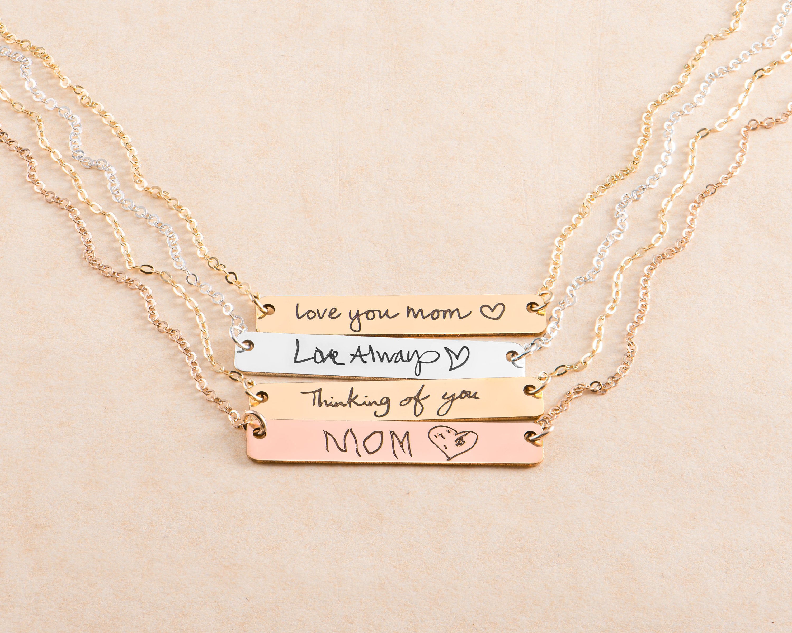 Gold Bar Necklace Personalized